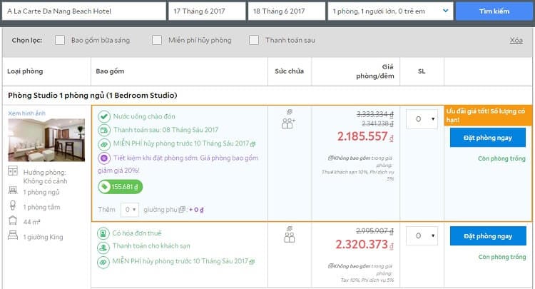 hủy đặt phòng khách sạn trực tuyến